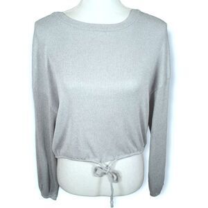 HOLLISTER GRAY CROPPED PULLOVER SZ.S EUC